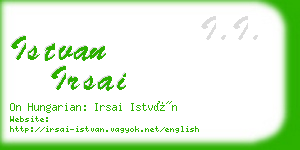 istvan irsai business card